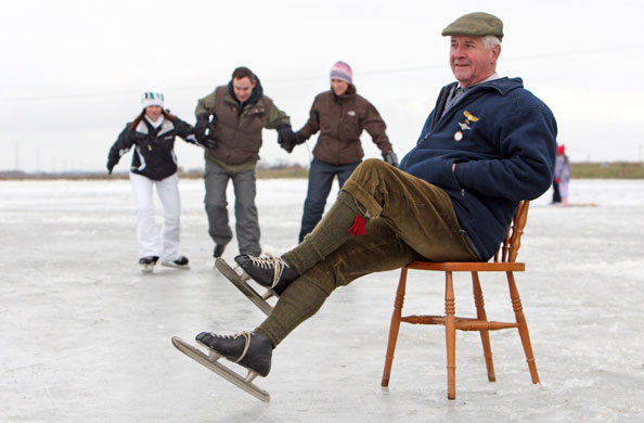 snow update: Fen Skating Chamionships at Whittlesey Fen