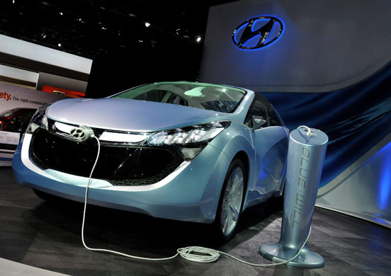 Detroit motor show: Hyundai Motor Co. shows off the Blue-Will gasoline-electric hybrid
