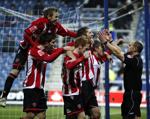 FA Cup 3rd Round: Sheffield United's Richard Cresswell celebrates after scoring