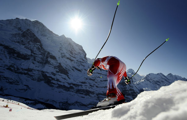 24sport: Michael Walchhoffer starts during a practice session of the men's downhil