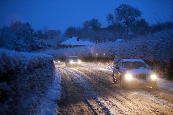 Snow again: Motorists brave wintry driving conditions near Bristol