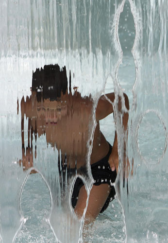 24 hours: A boy plays in a swimming pool at a park in Sao Paulo
