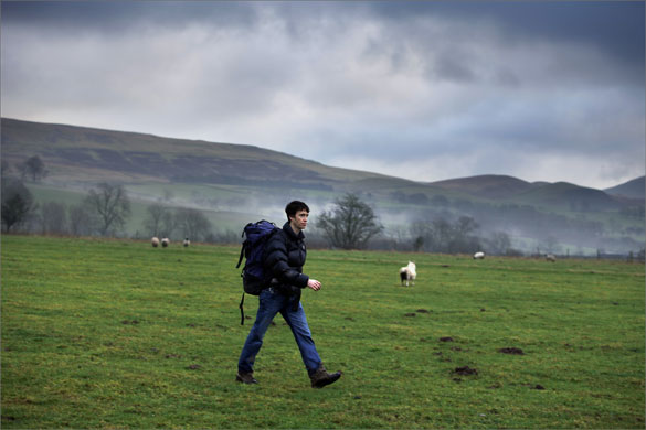 Rory Stewart: Rory Stewart walking in the constituency of Penrith and the Borders