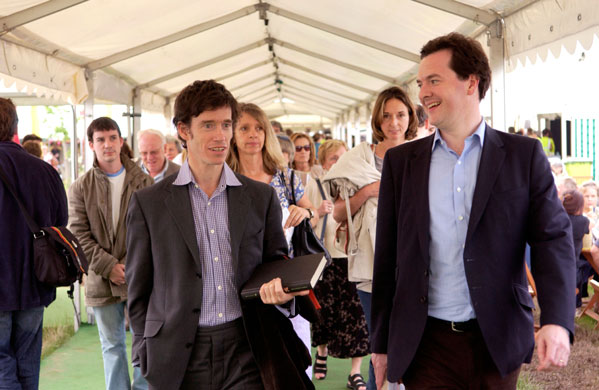 Rory Stewart: Rory Stewart with George Osborne MP at The Guardian Hay Festival 2008