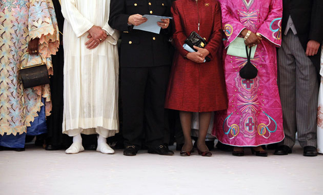 24 hours in pictures: Berlin: International diplomats listen to a speech of Horst Koehler
