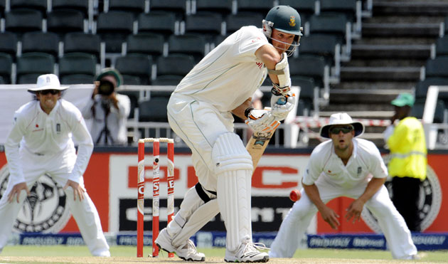 South Africa Test: South African captain Graeme Smith plays a stroke