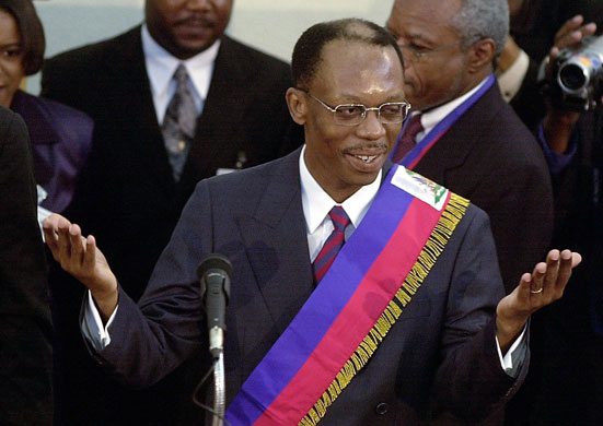 History of Haiti: 2001: Haitian President Jean-Bertand Aristide is sworn in