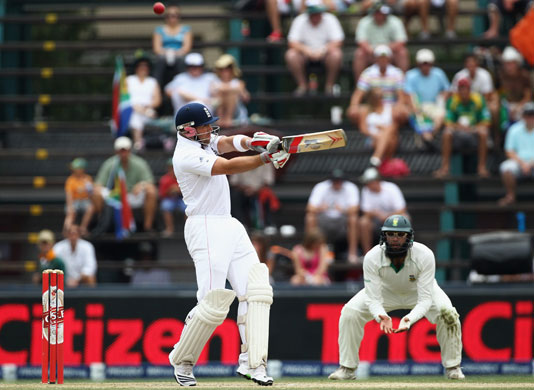 South Africa v England: Matt Prior of England hits out only to be caught out by Graeme Smith