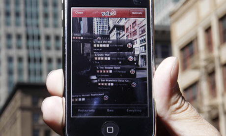Augmented-reality feature of the Yelp iPhone