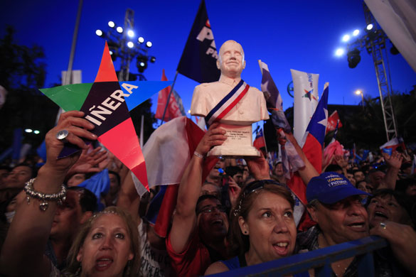 24 hours: Supporters of Chile's new president-elect Sebastian Pinera