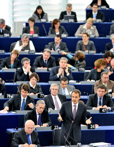 24 hours in pictures: Strasbourg, France: Spanish prime minister Jose Luis Zapatero