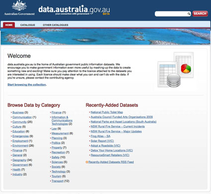 Official government data : Australia official data store