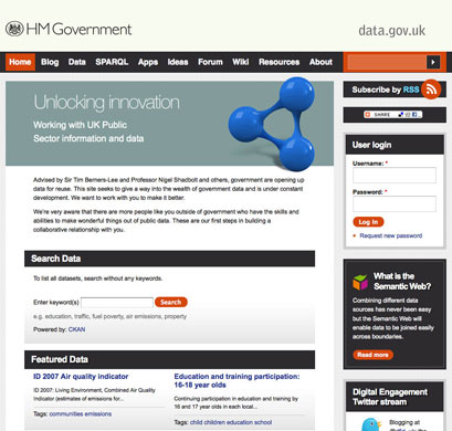 Official government data : UK data store