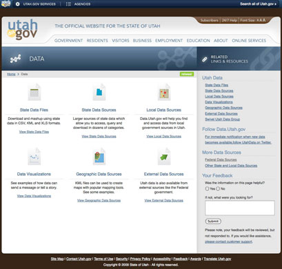 Official government data: Utah data