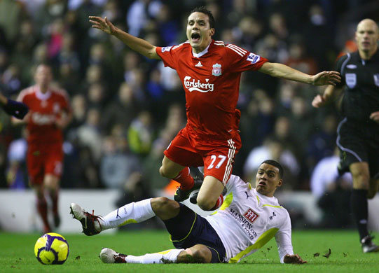 Wednesday Footie: Jermaine Jenas gets booked for this challenge on Philipp Degen