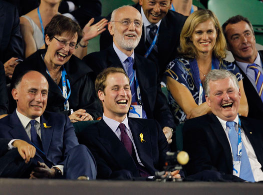 tennis: Britain's Prince William laughs