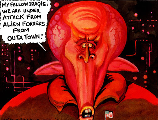 Aliens: Steve Bell Cartoon, 2003