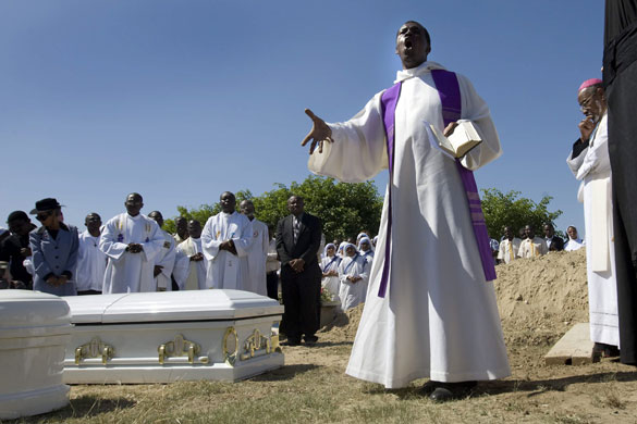Haiti: burial of Archbishop Joseph Serge Miot and Vicar General Charles in Haiti