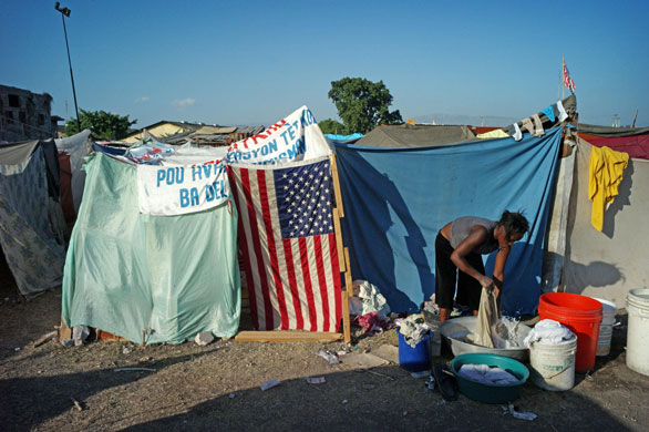 Camps in Haiti: refugee camp in the Delmas stadium in Port-au-Prince