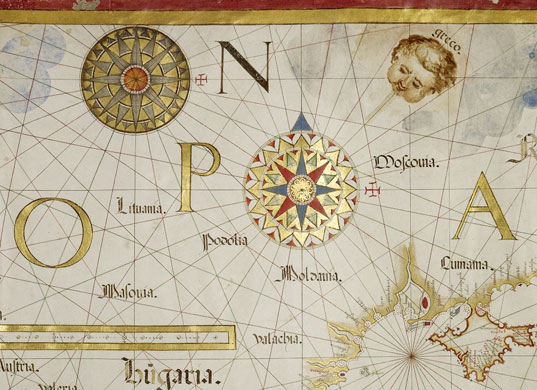 British Library Maps: Detail - Diogo Homem, A Chart of the Mediterranean Sea, 1570