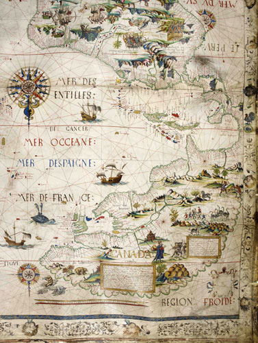 British Library Maps: Detail - Pierre Desceliers, World Map, 1550