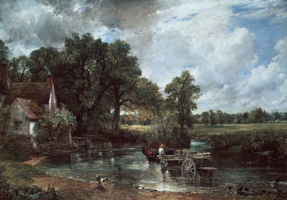 Black Poplars: The Hay-wain by John Constable featuring Black Poplar trees