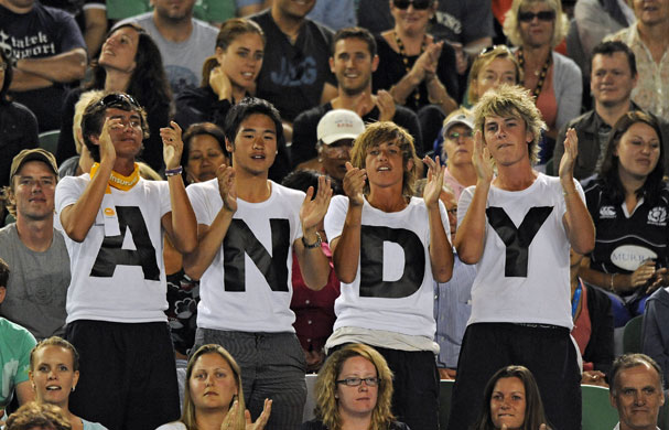 Murray v Nadal Qtr Final: Murray's fans were also present to cheer on their boy