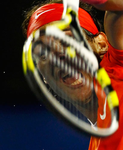 Murray v Nadal Qtr Final: Rafael Nadal serves to Andy Murray