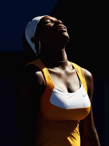 Aus Open Day 10: Serena Williams celebrates match point