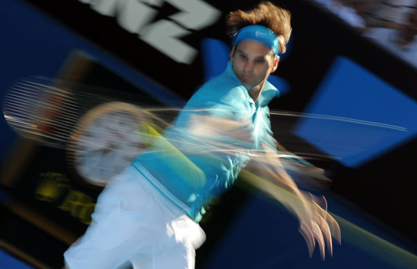 Aus Open Day 10: Roger Federer in action against Davydenko