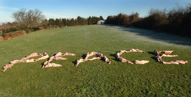 2003 Three Months to war: Naked anti-war protest