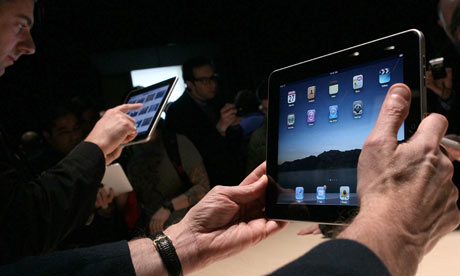 Apple iPad being played with