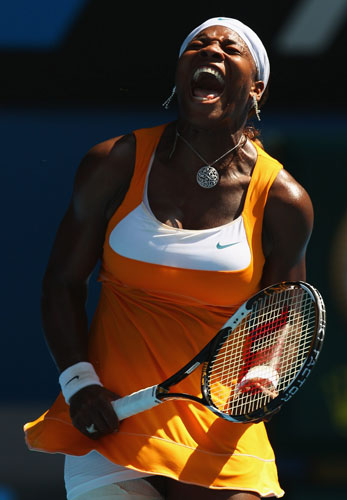 Aus Open day 11: Serena Williams celebrates beating Na Li