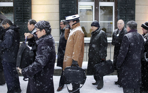 24 hours in pictures: Davos, Switzerland: Participants of the World Economic Forum