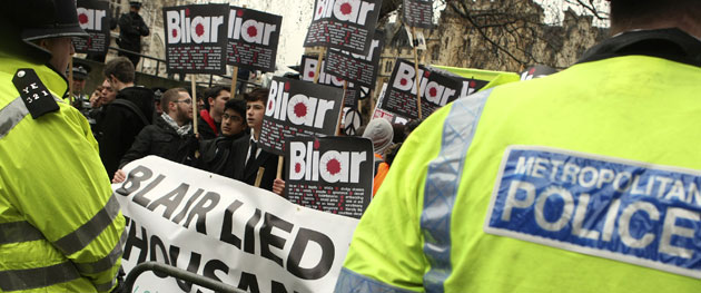 Chilcot protests: Anti-war protesters