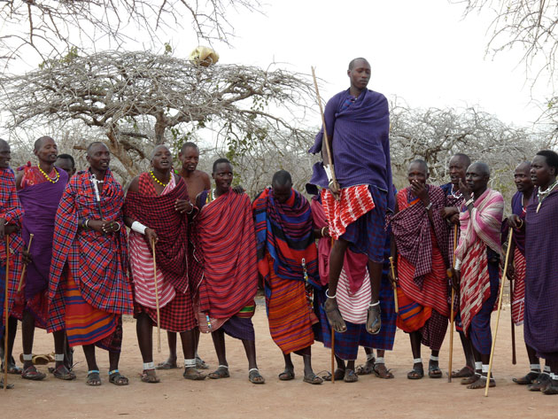 Masai dancing, Kenya