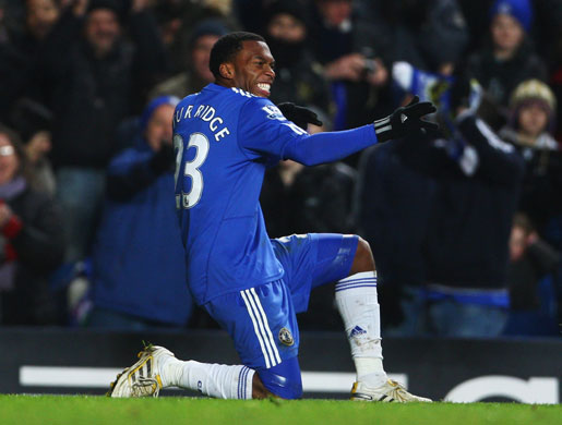 FA cup 3rd round: Daniel Sturridge of Chelsea celebrates after he scores their fifth goal