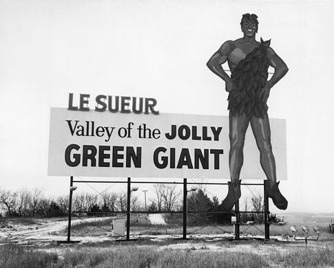 Visual History of Cooking: A twentieth century Jolly Green Giant sign and retro advert