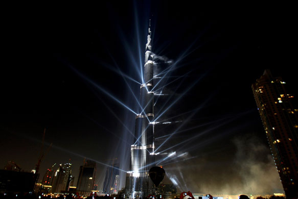 Burj opening ceremony: The Burj Khalifa tower during the opening ceremony in Dubai