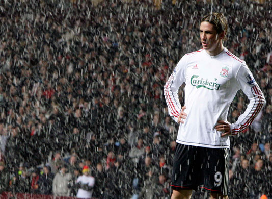 Snow in sport: Liverpool's Torres