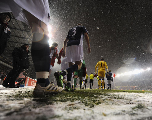 Snow in sport: Stoke City v Fulham - Premier League