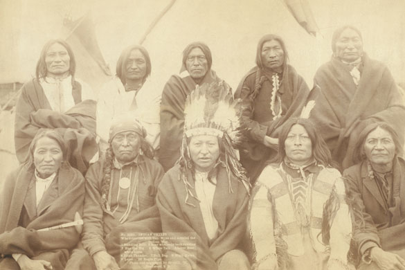Pine Ridge: Group portrait of Lakota chiefs  Pine Ridge Indian Reservation