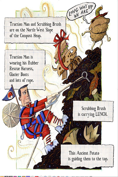 Mini grey books gallery: The fun with Traction Man is transforming everyday household environments 