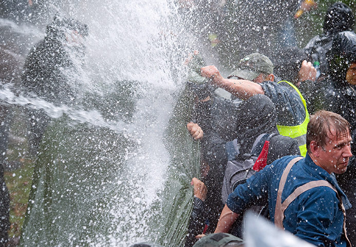 Stuttgart 21 Protest: Demonstrators clash with police during protests in Stuttgart
