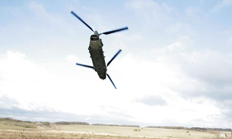 Inside Chinook Helicopter