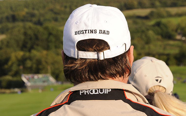 RYDER CUP DAY 1: Dustin Johnson's dad watches him play on the 9th 
