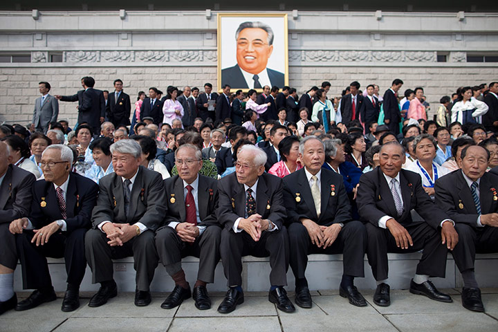 North Korea: The Kim Il-Sung Square after the end of the military parade.