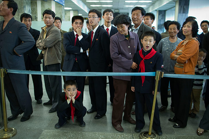 North Korea: Scenes on arrival at the airport in Pyongyang