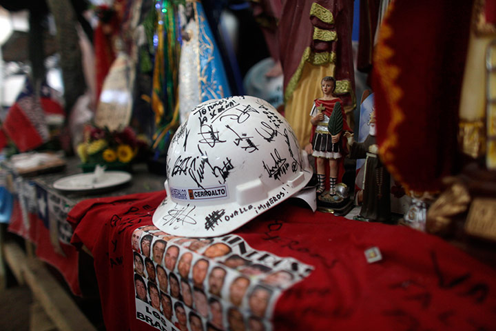 Chile miners: Items lay on an altar in honor of 33 miners who are trapped