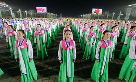 north korea at night compared to south korea. Square, North Korea. Night